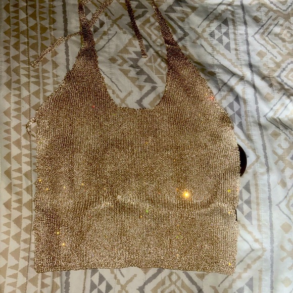 WHITE FOX BOUTIQUE
Play Pretend Sequin Knit Top Champagne NWT - Picture 8 of 9